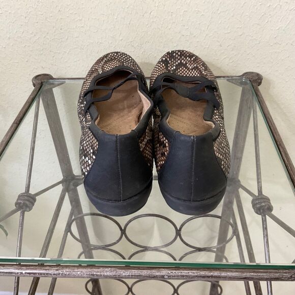 Naturalizer Gabby shoes women's 9.5 Reptile print ballet flats brown slip ons - Picture 4 of 9